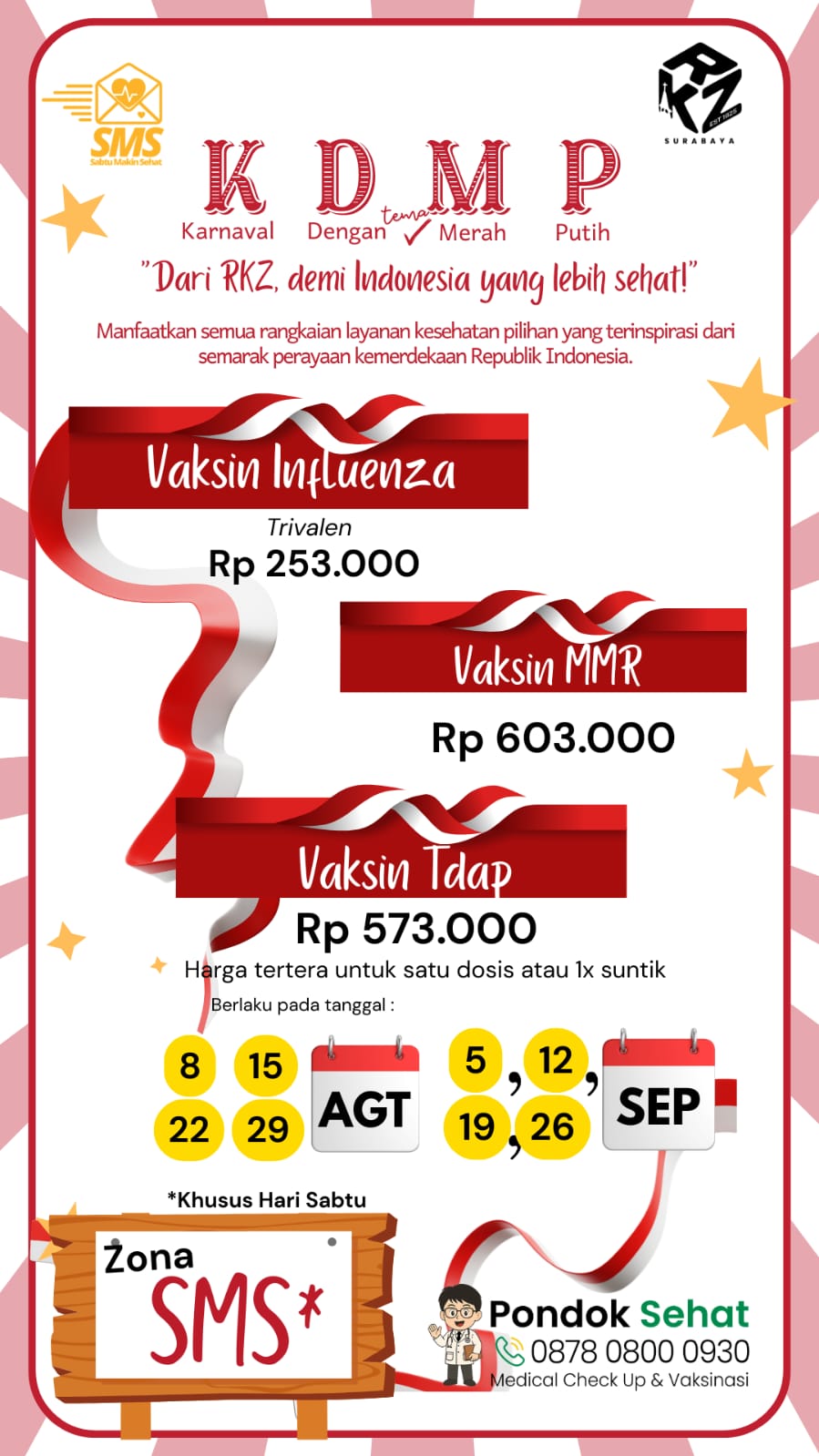 Promo Karnaval Dengan Merah Putih - Vaksin Influenza, Tdap, MMR