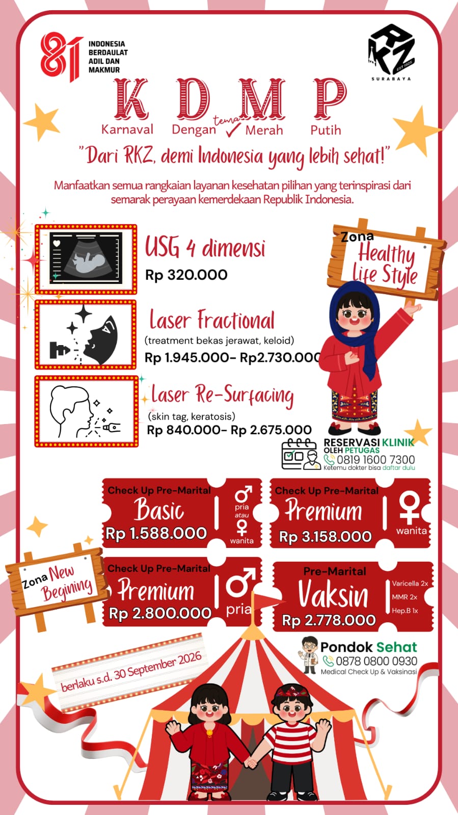 Promo Karnaval Dengan Merah Putih - USG 4D, Laser Fractional, Laser Re-Surfacing