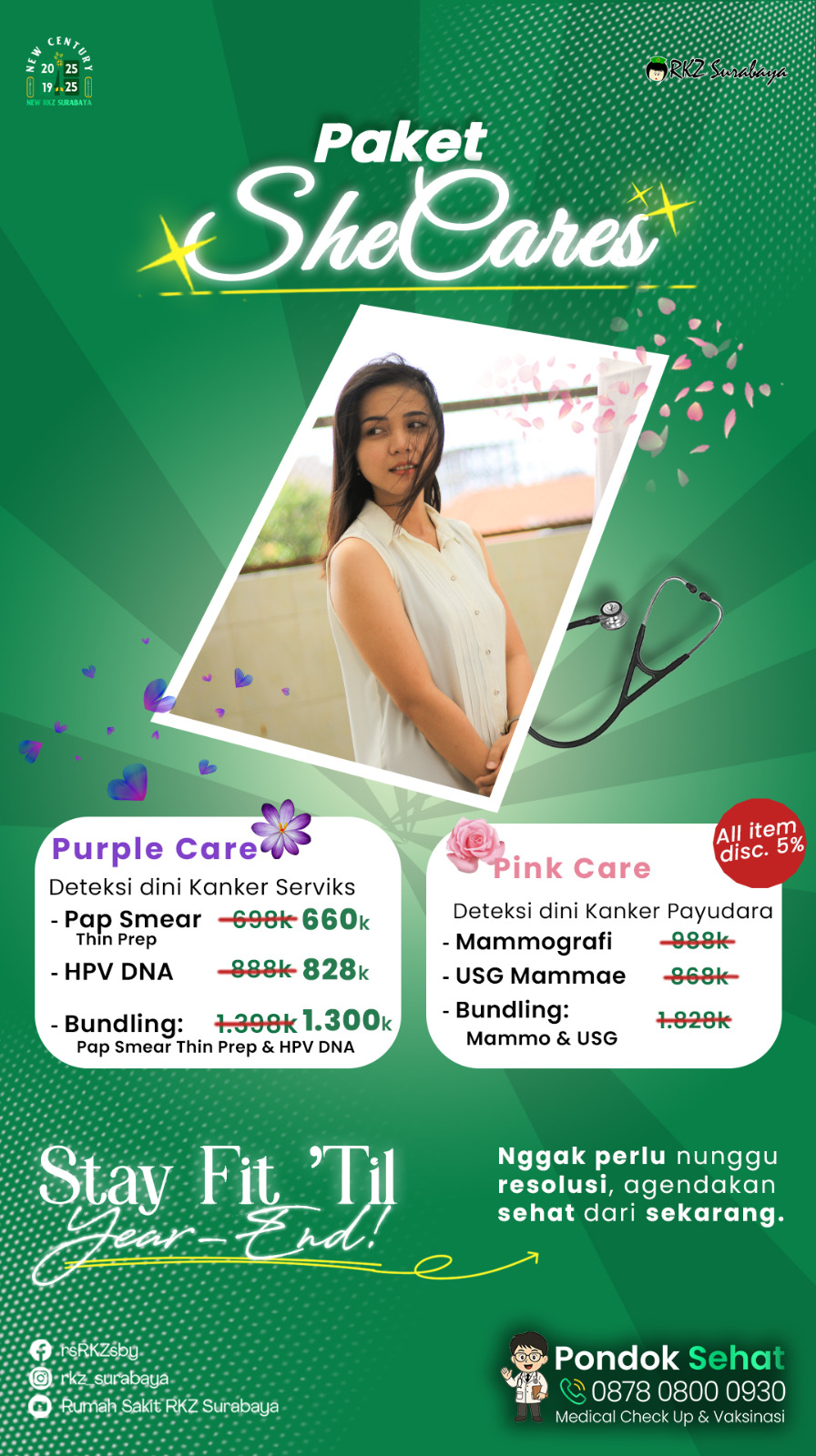 Stay Fit 'Til Year End - Paket Deteksi Kanker Serviks dan Kanker Payudara