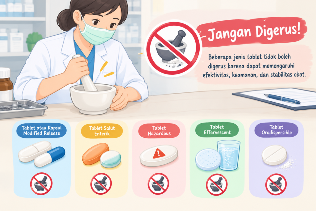 Penggerusan Tablet: 7 Jenis Tablet yang Harus Digunakan Utuh